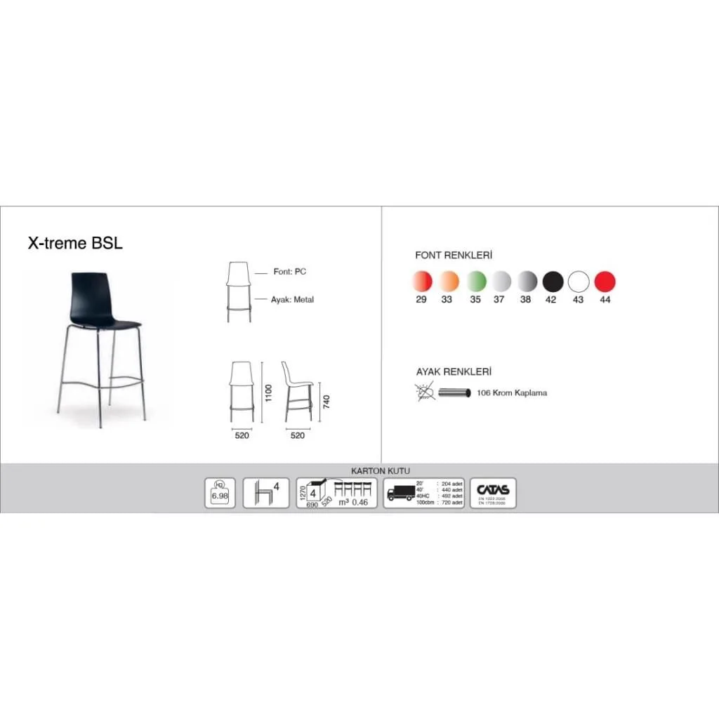 X-treme BSL Clear Transparent - White Bar Chair PPT1571