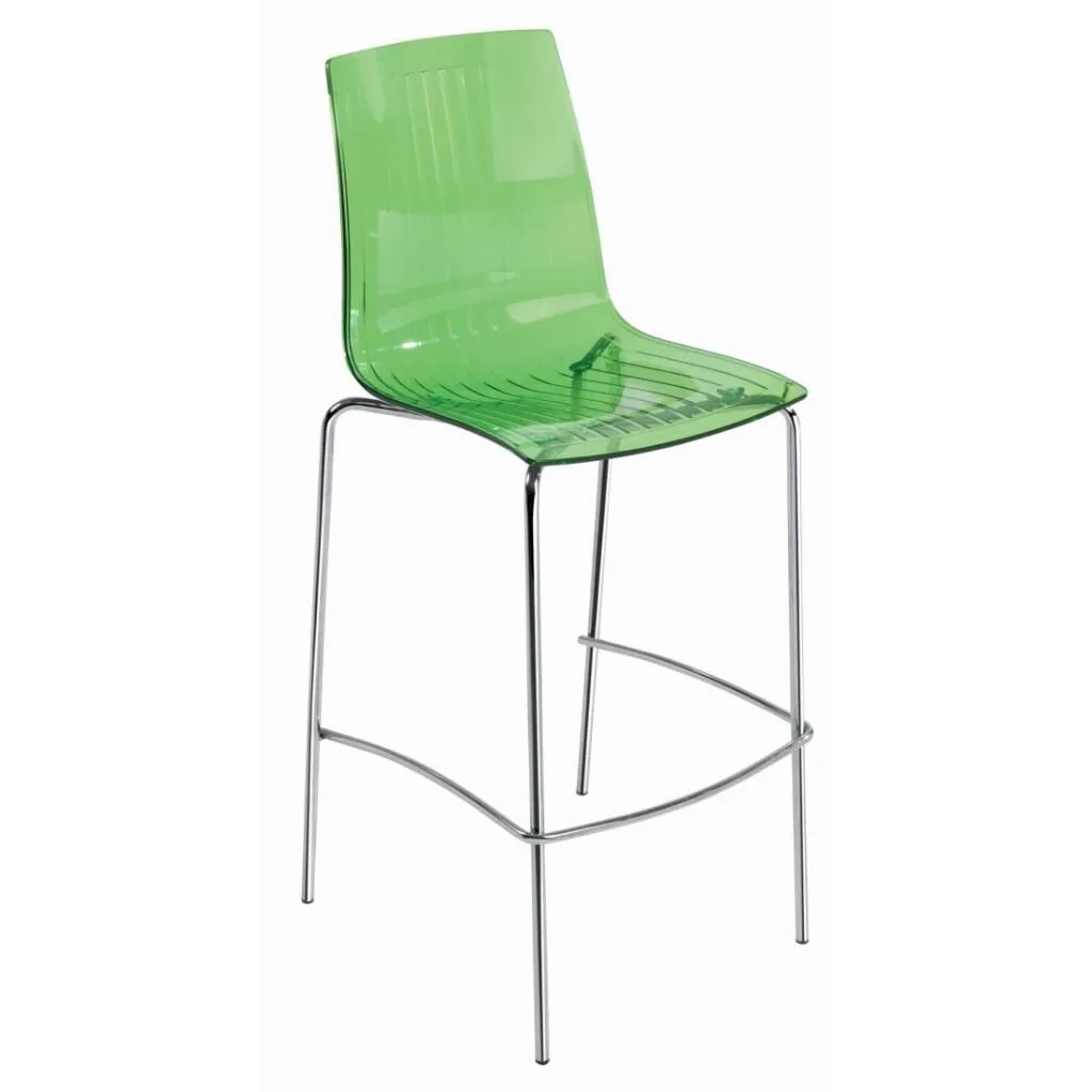 X-treme BSL Green Transparent - Chrome-Plated Bar Chair PPT1573