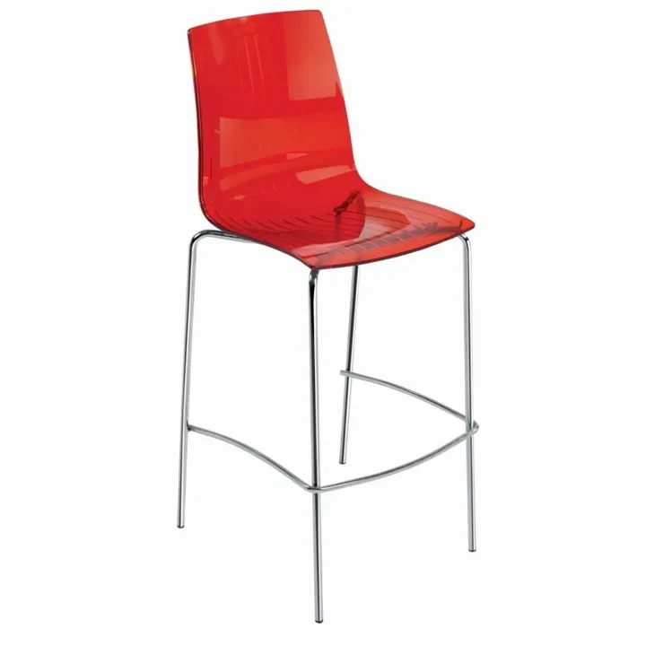X-treme BSL Red Transparent - Chrome-Plated Bar Chair PPT1576