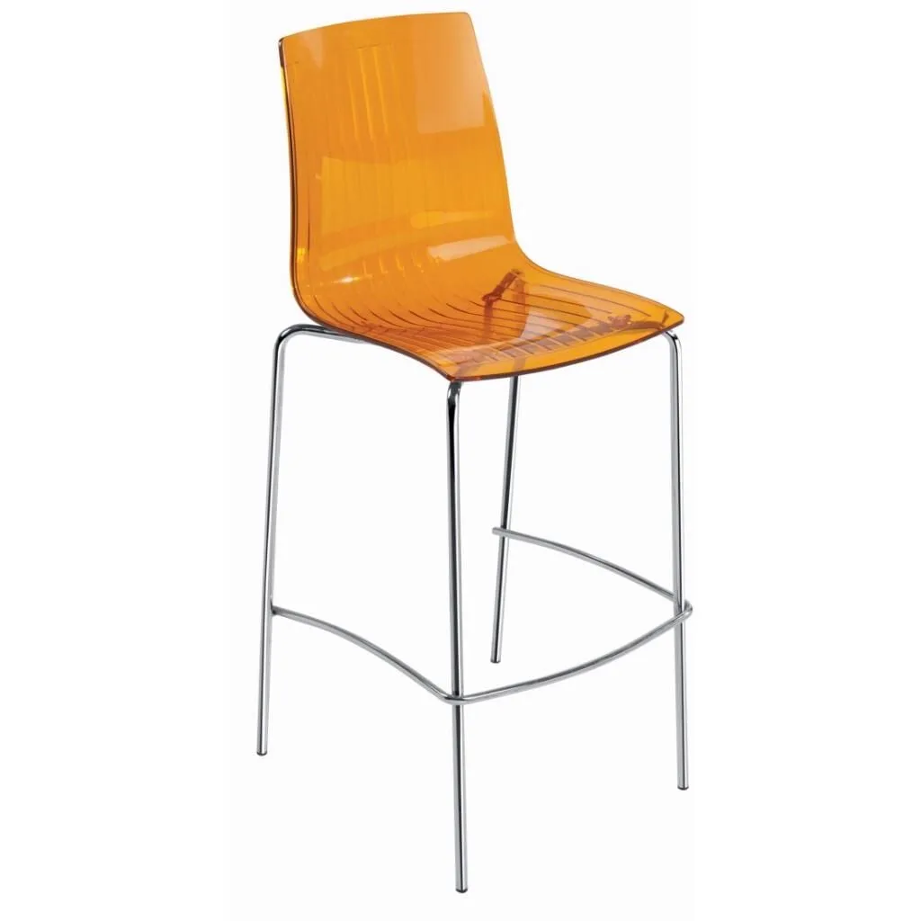 X-treme BSL Orange Transparent - Chrome-Plated Bar Chair PPT1575