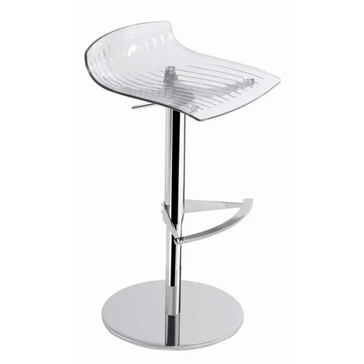 X-treme B Clear Transparent - Chrome-Plated Gas-Lift Metal-Leg Bar Chair PPT1560