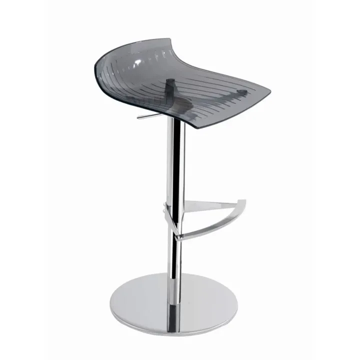 X-treme B Smoke Transparent - Chrome-Plated Gas-Lift Metal-Leg Bar Chair PPT1557