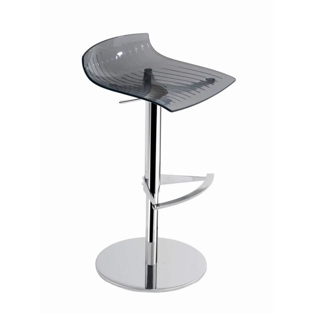 X-treme B Smoke Transparent - Chrome-Plated Gas-Lift Metal-Leg Bar Chair PPT1557