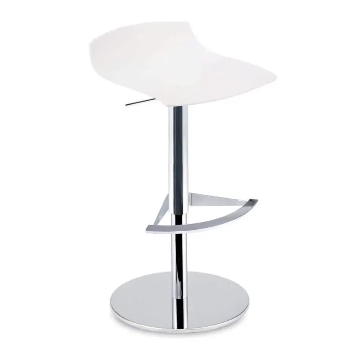 X-treme B Solid White - Chrome-Plated Gas-Lift Metal-Leg Bar Chair PPT1558