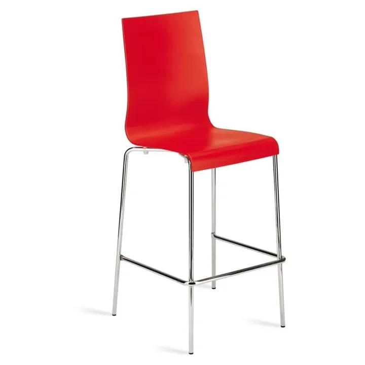 Icon-B Red - Chrome-Plated Bar Chair PPT1539