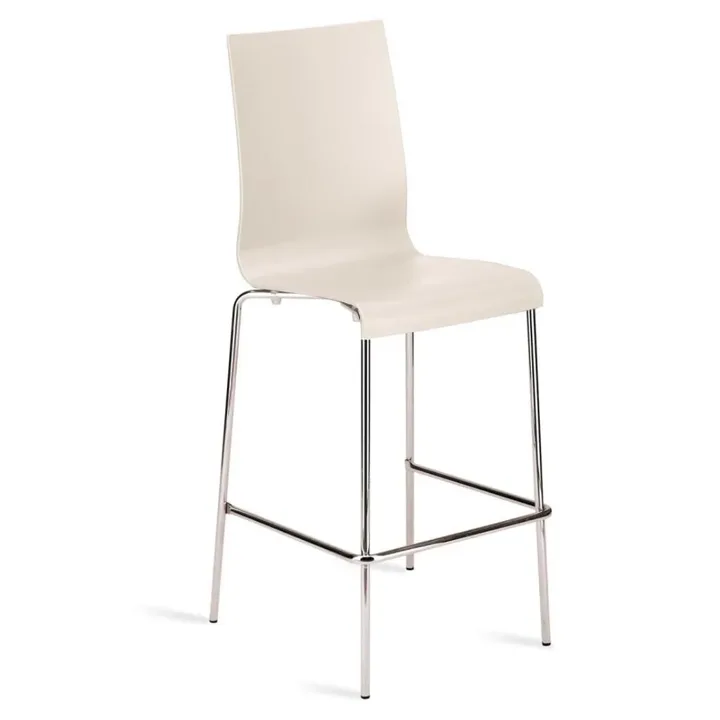 Icon-B Cream - Chrome-Plated Bar Chair PPT1540