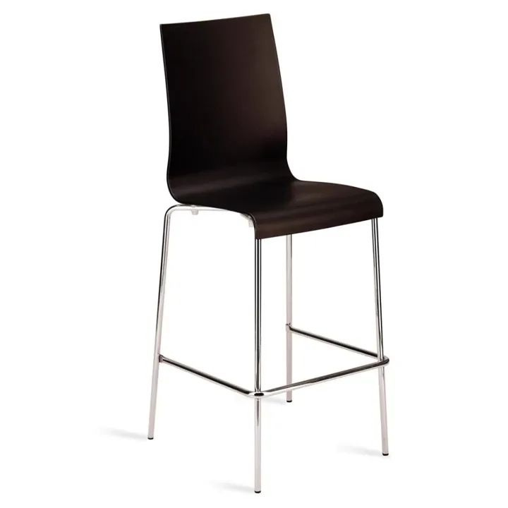 Icon-B Black - Chrome-Plated Bar Chair PPT1537