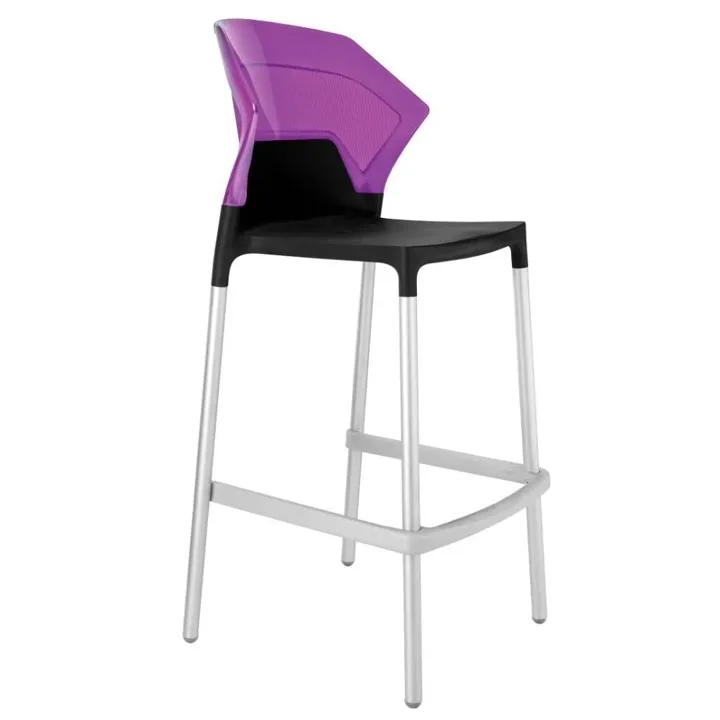 Ego-S Bar Transparent Purple - Black Bar Chair PPT1522