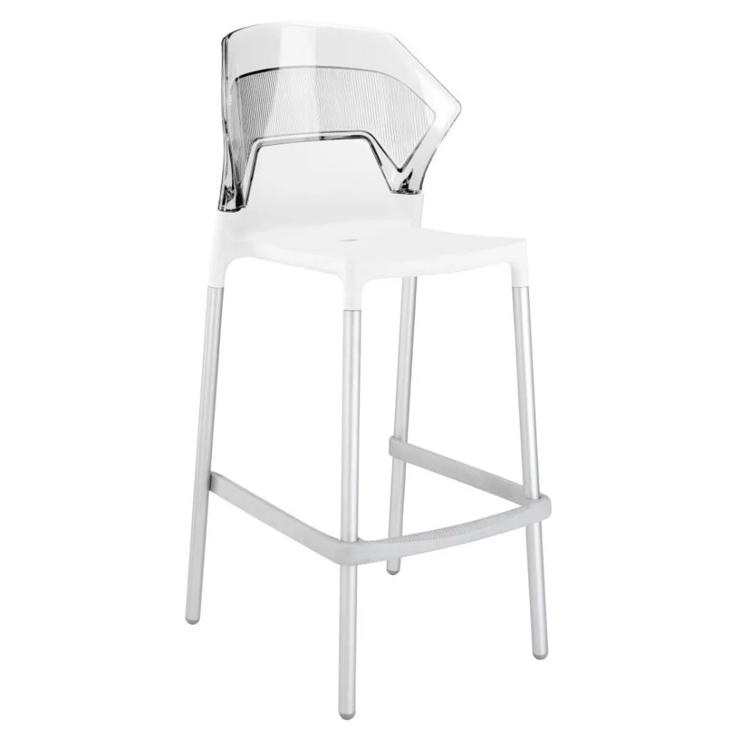 Ego-S Bar Transparent Clear - White Bar Chair PPT1524