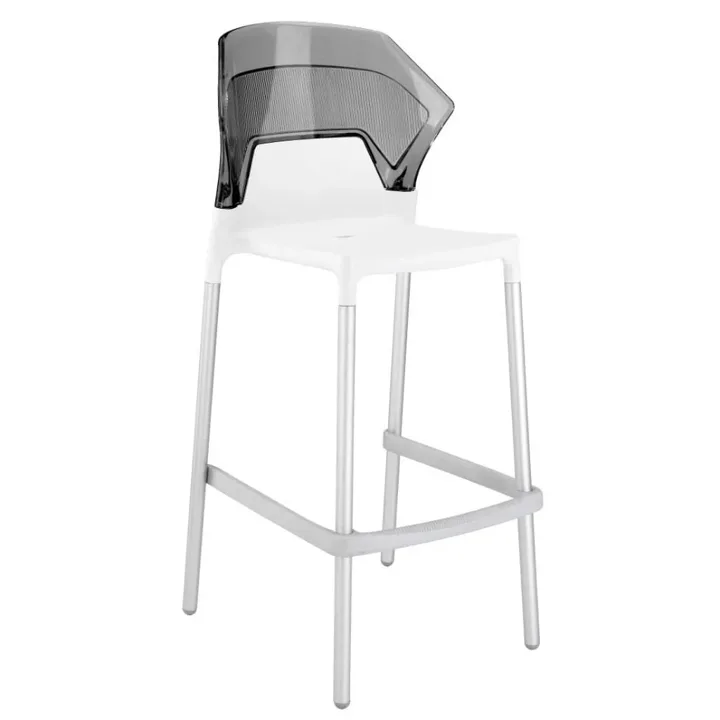 Ego-S Bar Transparent Smoke - White Bar Chair PPT1520