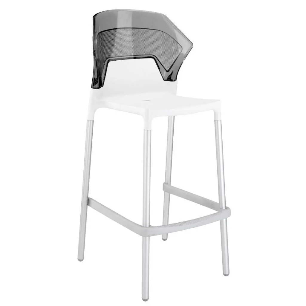 Ego-S Bar Transparent Smoke - White Bar Chair PPT1520