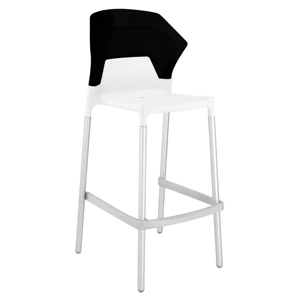 Ego-S Bar Solid Black - White Bar Chair PPT1513