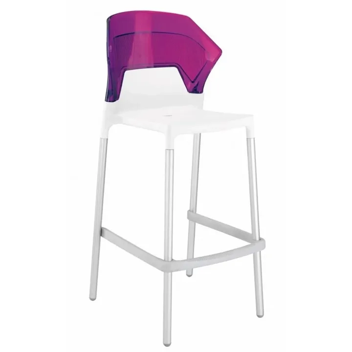 Ego-S Bar Transparent Purple - White Bar Chair PPT1521