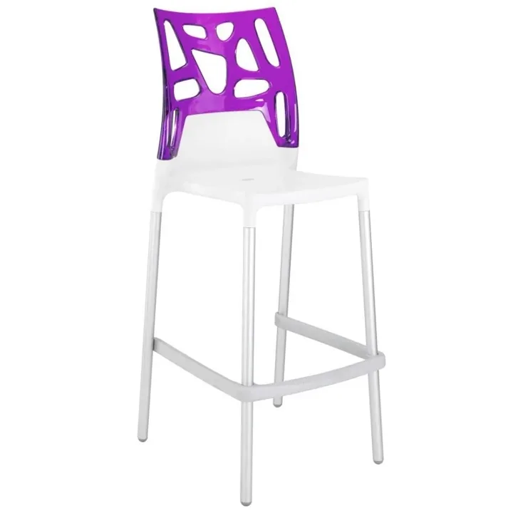 Ego-Rock Bar Transparent Purple - White Bar Chair PPT1504