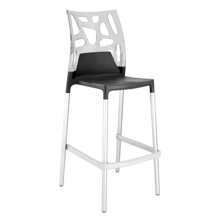 Ego-Rock Bar Transparent Clear - Anthracite Bar Chair PPT1507