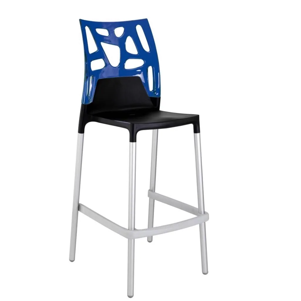 Ego-Rock Bar Transparent Blue - Black Bar Chair PPT1508