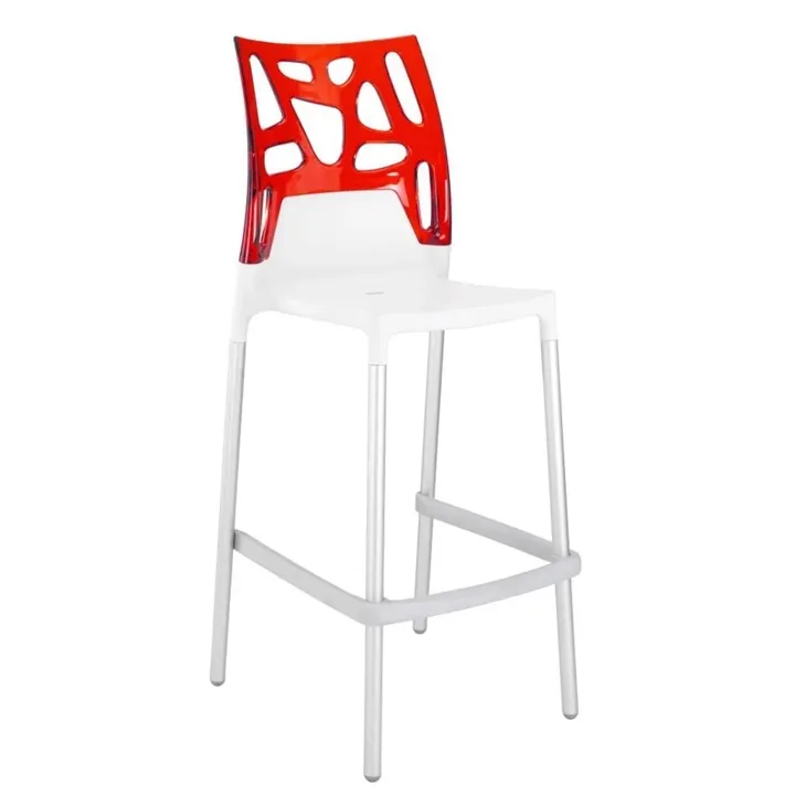 Ego-Rock Bar Transparent Red - White Bar Chair PPT1511