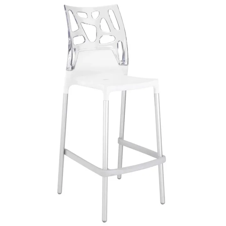 Ego-Rock Bar Transparent Clear - White Bar Chair PPT1493