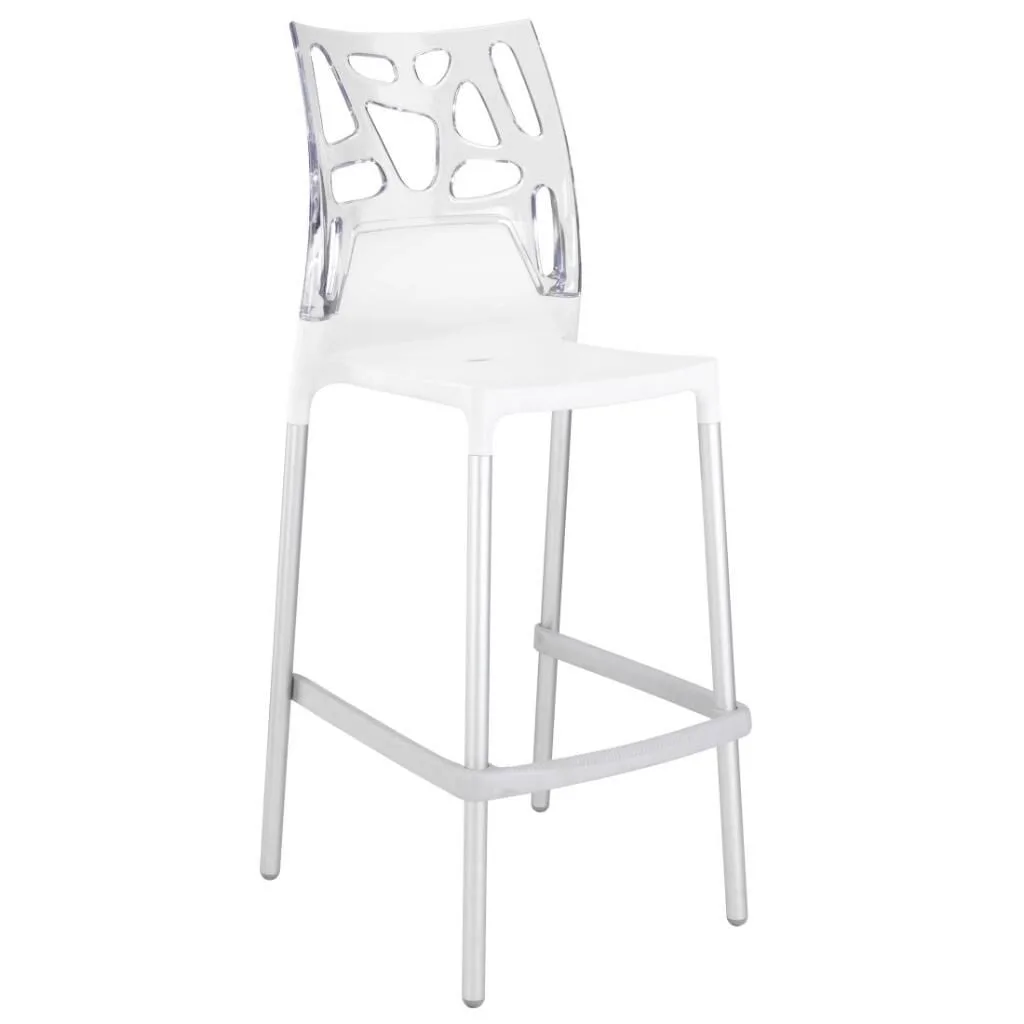 Ego-Rock Bar Transparent Clear - White Bar Chair PPT1493