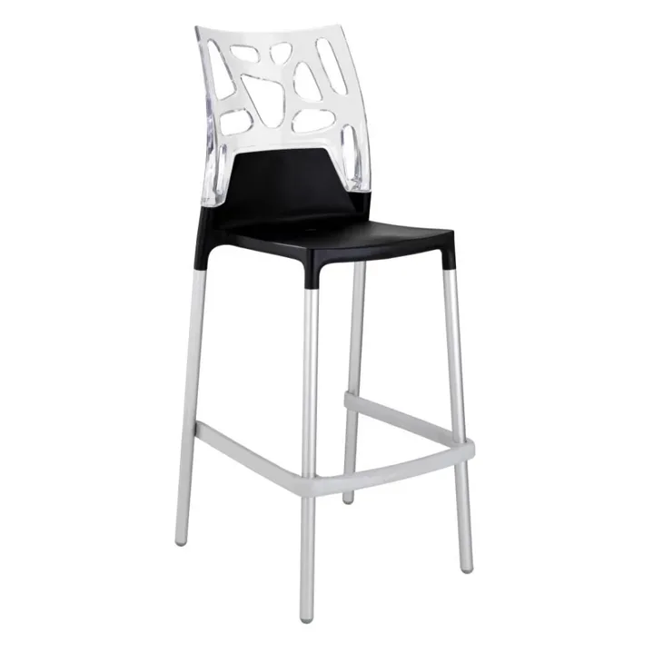 Ego-Rock Bar Transparent Clear - Black Bar Chair PPT1497