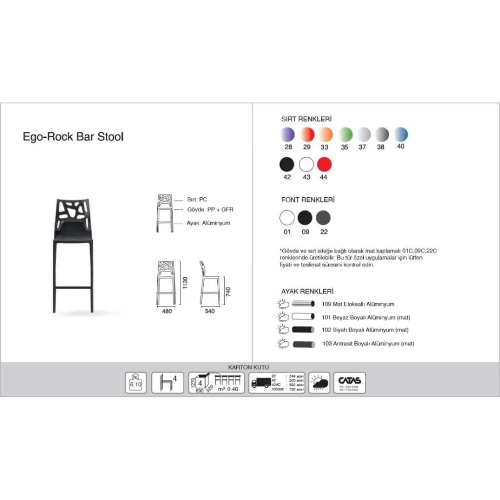 Ego-Rock Bar Transparent Green - White Bar Chair PPT1492