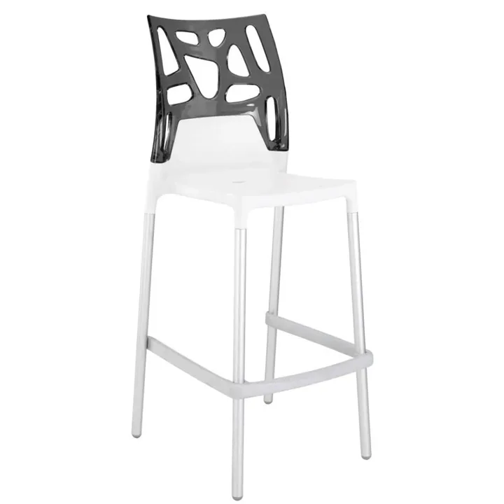 Ego-Rock Bar Smoke Transparent - White Bar Chair PPT1489