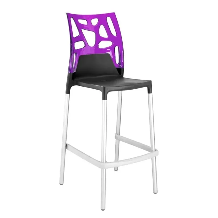 Ego-Rock Bar Purple Transparent - Anthracite Bar Chair PPT1487