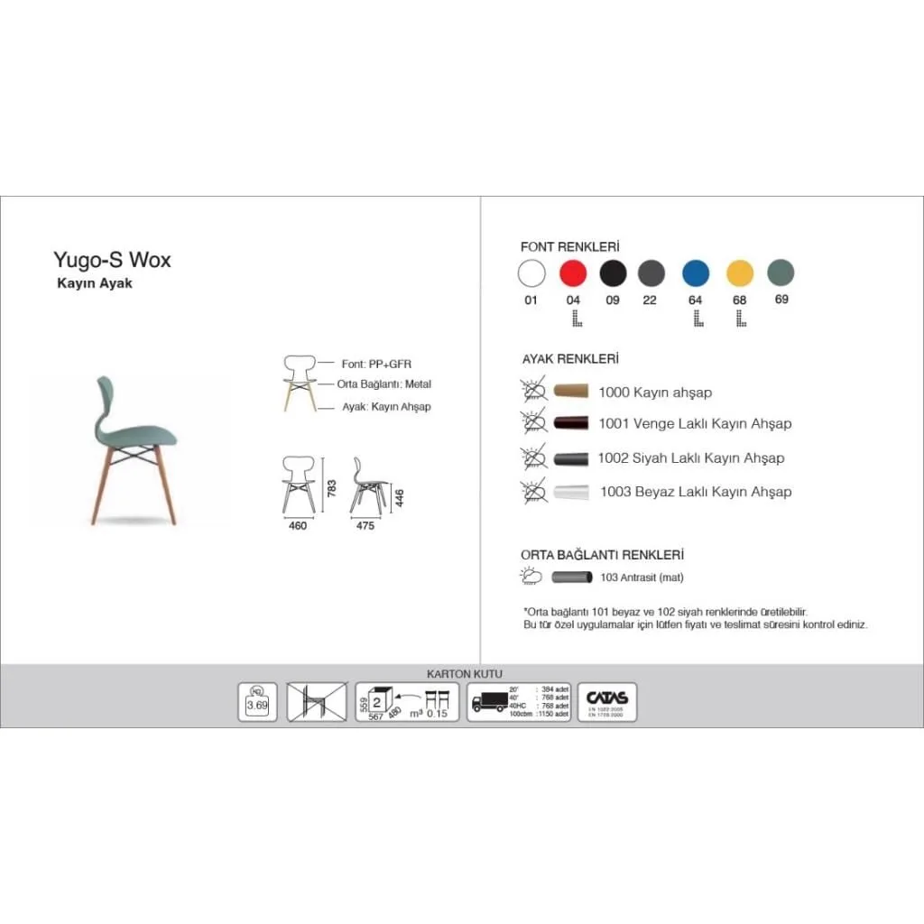 Yugo-S Wox (Beech) Black - Beech Wood Kitchen Chair PPT1459
