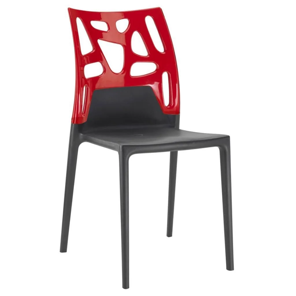 Ego-Rock Solid Red - Anthracite Kitchen Chair PPT1070