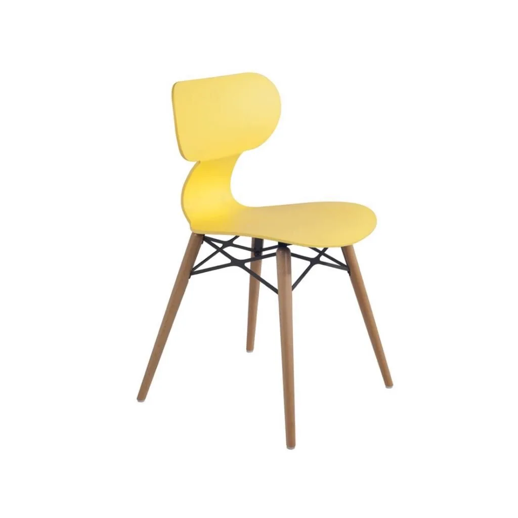 Chaise de cuisine Yugo-S Wox (hêtre) jaune canari - bois de hêtre PPT1460