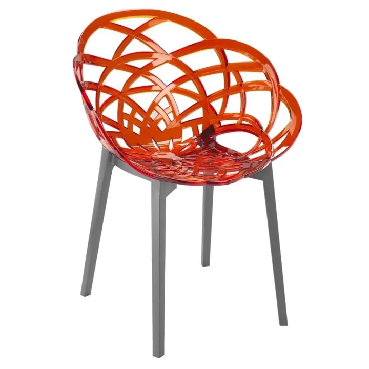 Flora Red Transparent - Anthracite Chair PPT1111