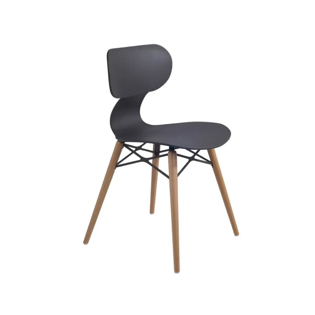 Yugo-S Wox (Beech) Anthracite - Beech Wood Kitchen Chair PPT1462