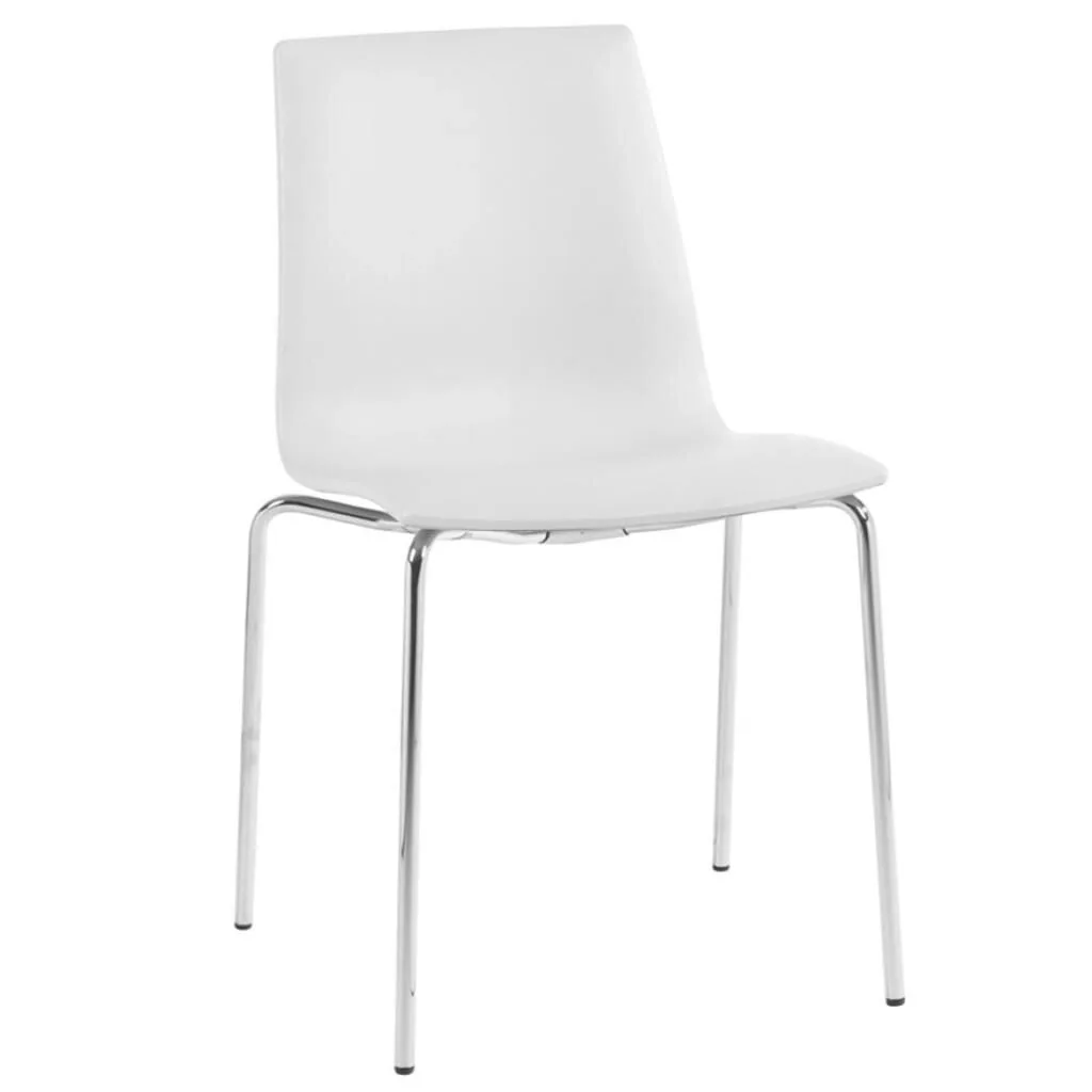 X-treme SD White Faux Leather - Chrome-Plated Kitchen Chair PPT1452