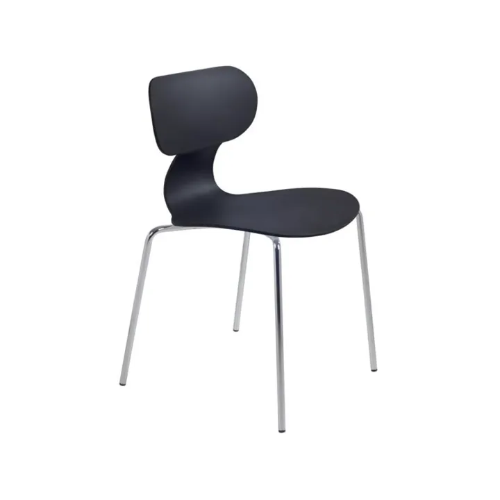Yugo-S Black - Chrome-Plated Kitchen Chair PPT1454