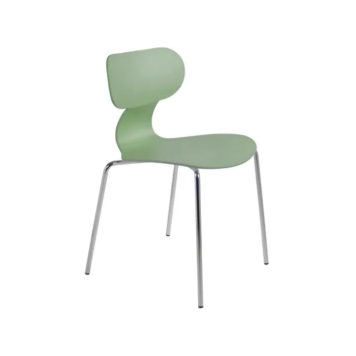 Yugo-S Pastel Green - Chrome-Plated Kitchen Chair PPT1456