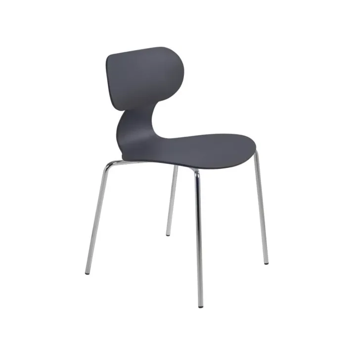 Yugo-S Anthracite - Chrome-Plated Kitchen Chair PPT1455