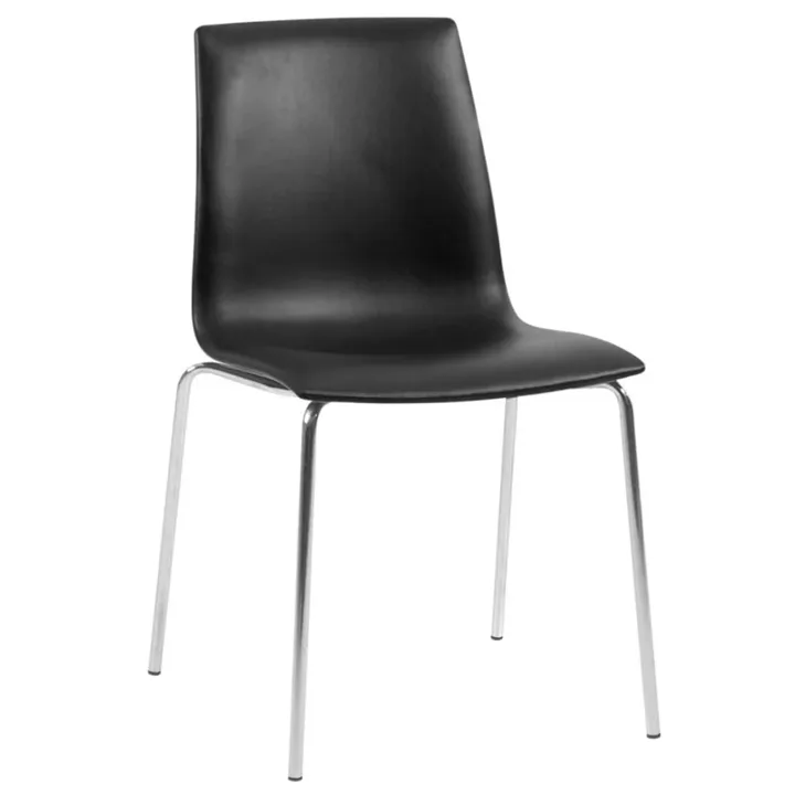 X-treme SD Black Faux Leather - Chrome-Plated Kitchen Chair PPT1450