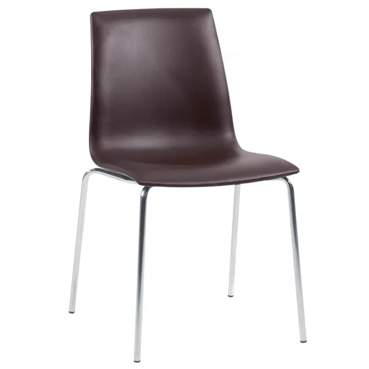 X-treme SD Brown Faux Leather - Chrome-Plated Kitchen Chair PPT1449