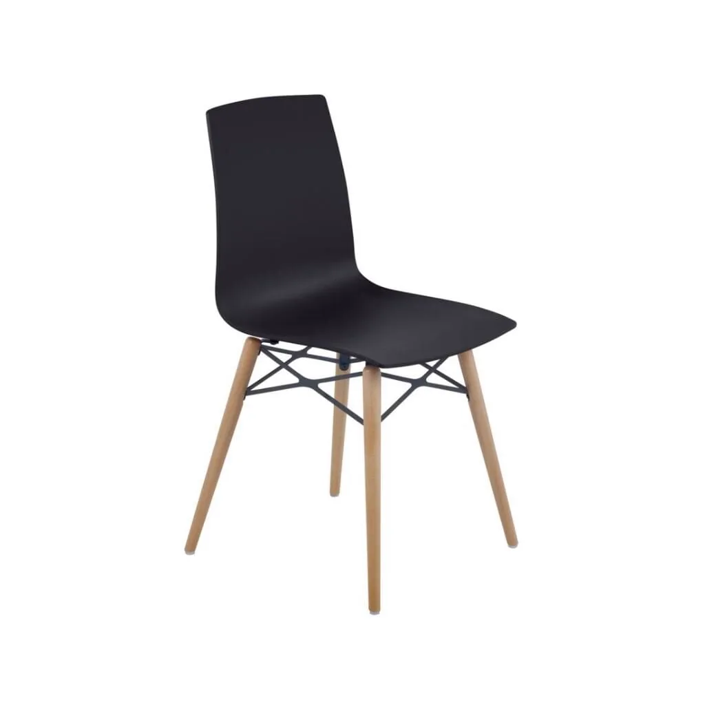 X-treme S Wox Pro (Beech) Black - Beech Wood Kitchen Chair PPT1446
