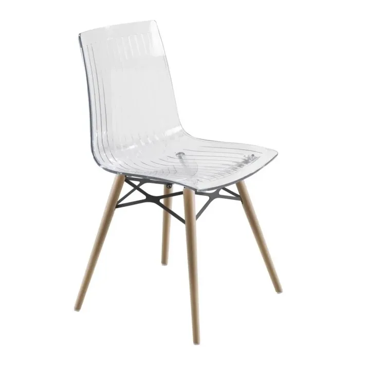 X-treme S Wox (Beech) Clear Transparent - Beech Wood Kitchen Chair PPT1439