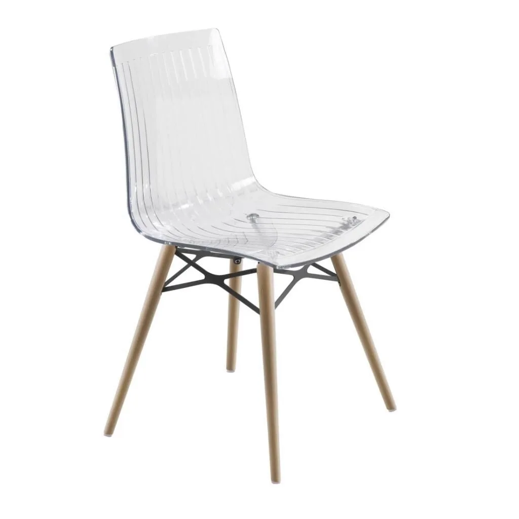 X-treme S Wox (Beech) Clear Transparent - Beech Wood Kitchen Chair PPT1439