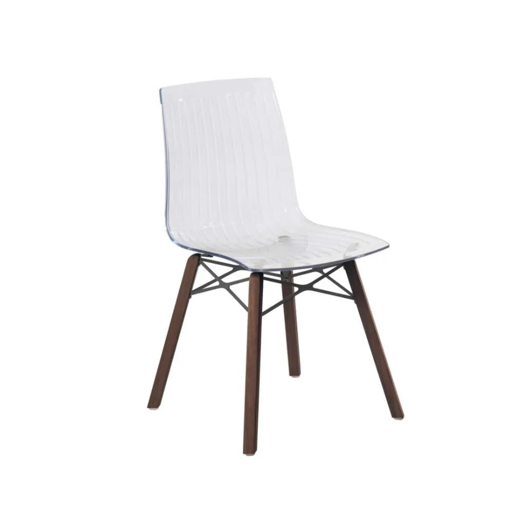 X-treme S Wox (Iroko) Clear Transparent - Iroko Wood Kitchen Chair PPT1430