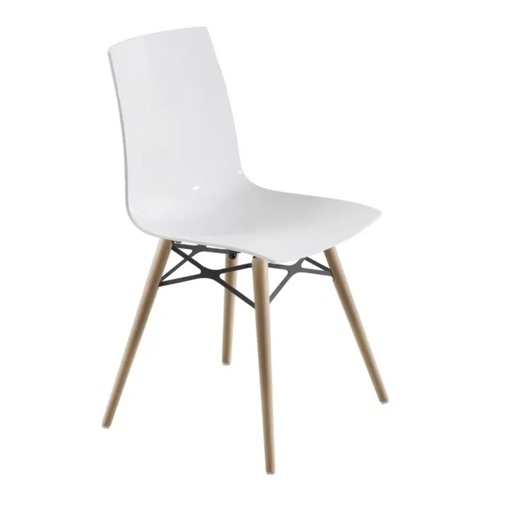 X-treme S Wox (Beech) Solid White - Iroko Wood Kitchen Chair PPT1440