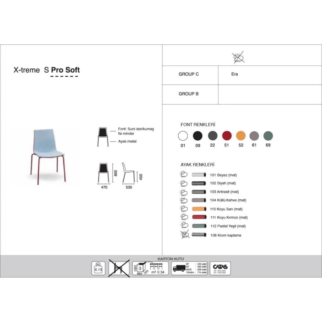 X-treme S Pro Soft Anthracite - Anthracite Kitchen Chair PPT1420
