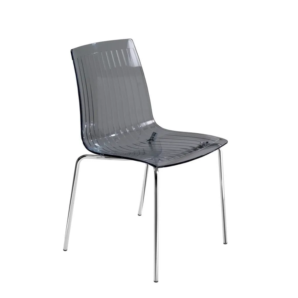 X-treme S Transparent Smoke - Chrome-Plated Kitchen Chair PPT1406