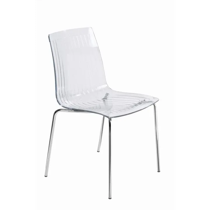 X-treme S Clear Transparent - Chrome-Plated Kitchen Chair PPT1401