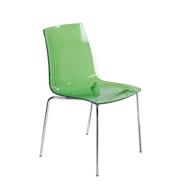 X-treme S Transparent Green - Chrome-Plated Kitchen Chair PPT1403