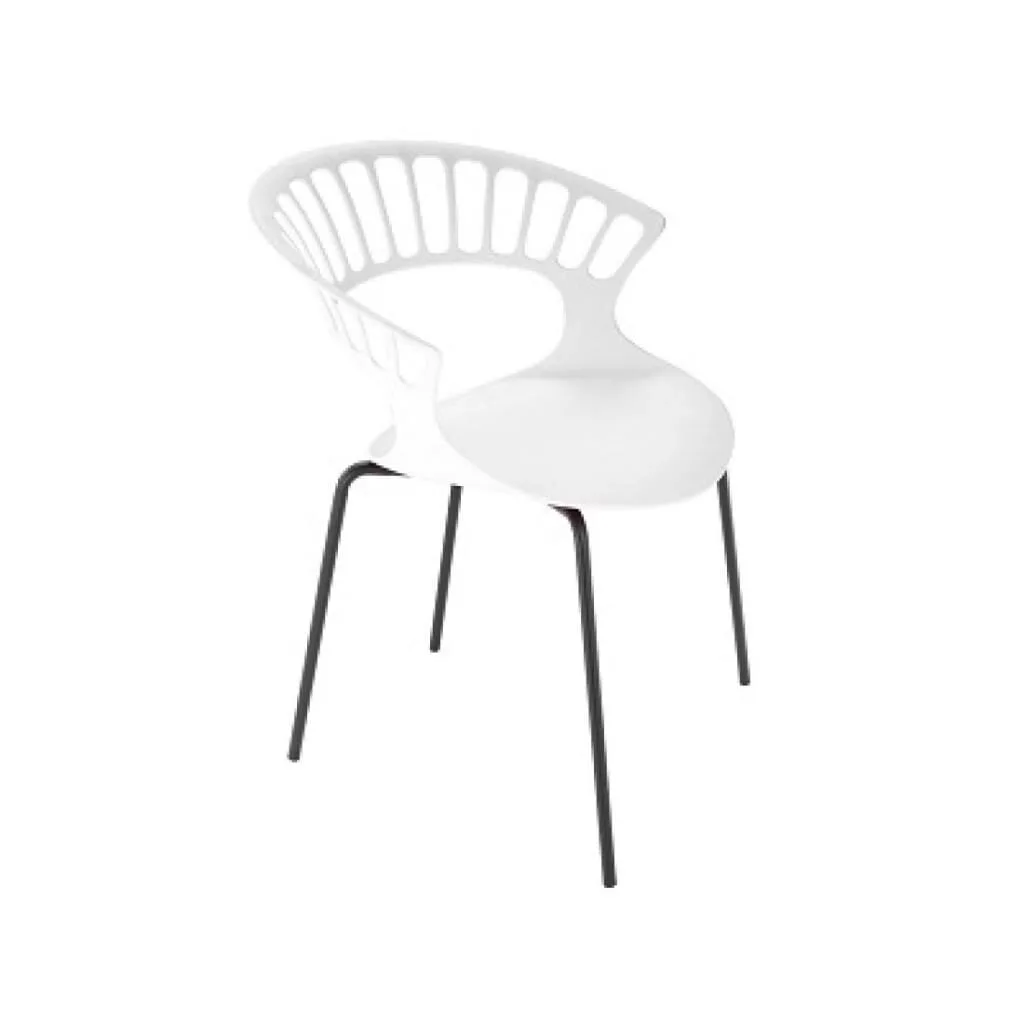 Tiara White - Black Kitchen Chair with Arms PPT1373