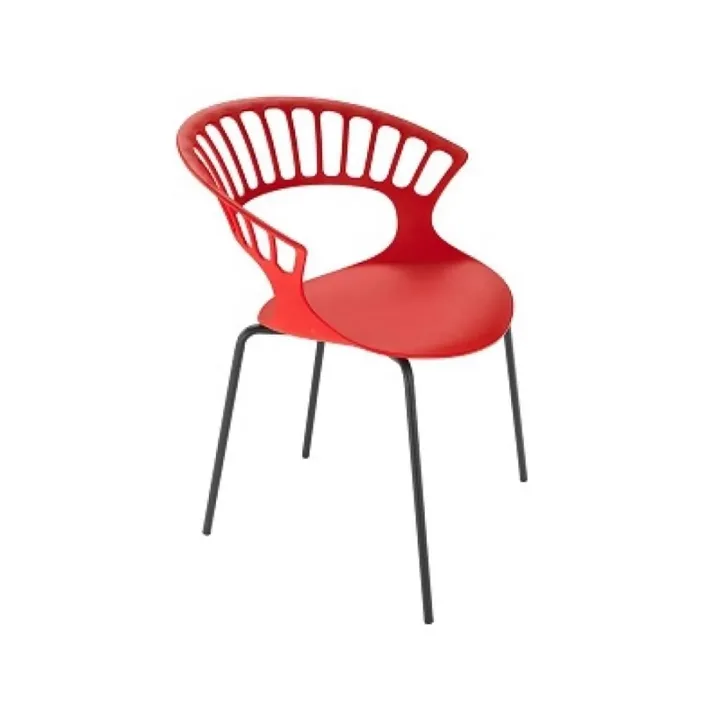 Tiara Red - Black Kitchen Chair with Arms PPT1367