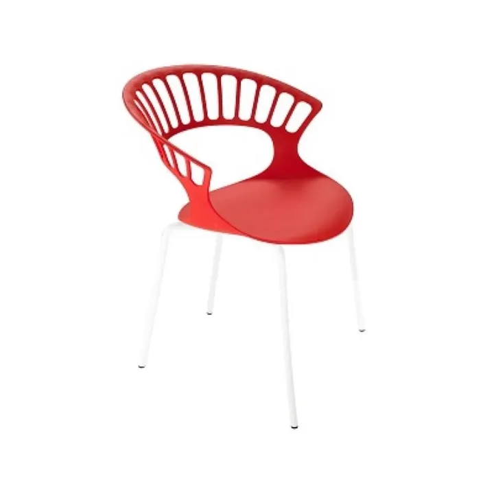 Tiara Red - White Kitchen Chair with Arms PPT1363